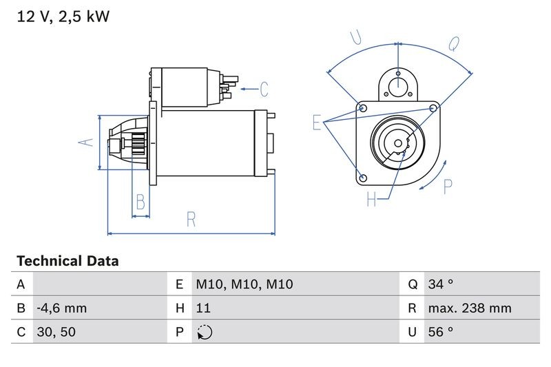 Démarreur BOSCH haute performance 12V pour Peugeot 5802AT
