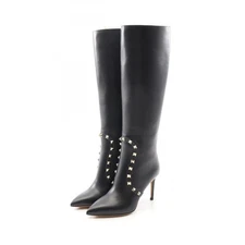 Valentino Garavani Rock Studs High Boots leather Black Size 35 Used Women