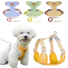 Puppy Harness Leash Set for Small Medium Dog Cat Vest Breathable Pet Chest Strap