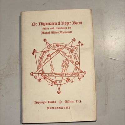 De Nigromancia Roger Bacon  edit by Michael Albion Macdonald Hardcover 1988