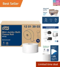 Mini Jumbo Toilet Paper Roll - 1-Ply, 100% Recycled Fiber for High-Traffic Areas