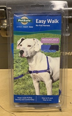 PetSafe Easy Walk Harness M/L Royal Navy Blue No Pull Front Training Guide
