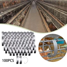 100Pcs Steel Cage Door Hooks Hanging Hooks Hanger Clamping Fasteners Accessories