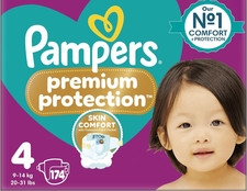 Pampers Baby Size 4 Nappy9-14Kg Premium Protection Soft Monthly Pack 174 Nappies
