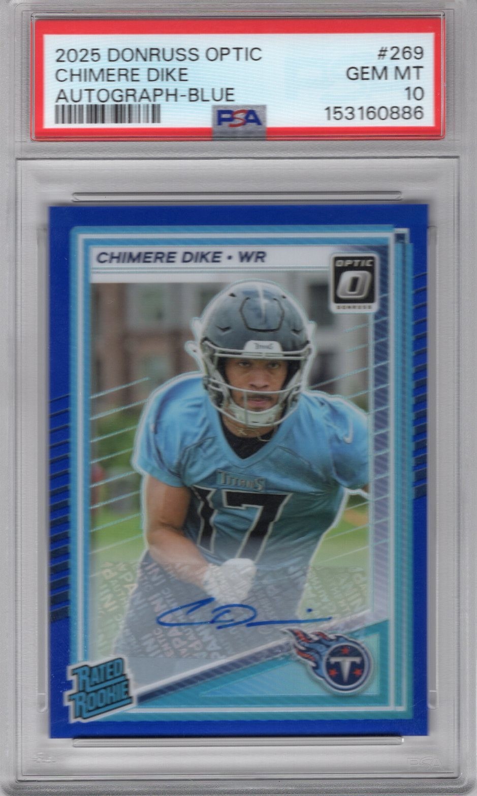 Chimere Dike Panini Donruss Optic #269 Autograph Blue