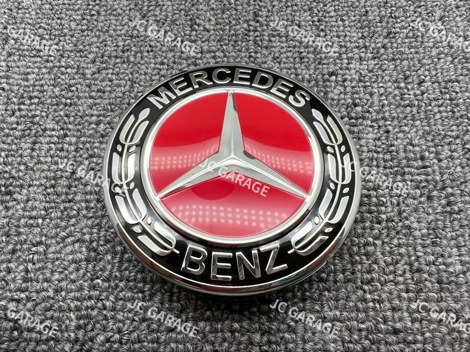 Tapacubos tapacubos AMG Star Laurel Wreath rojo negro 75 mm Mercedes-Benz Foto 2 de 3