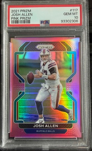 Josh Allen 2021 Panini Prizm Pink Prizm #117 PSA 10 GEM Mint LOW POP 13 GEMS!!!