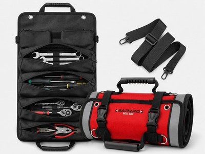Roll Up Tool Bag Organizer, Folding tool bag, 1680D Polyester Tool Pouch with...