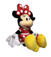 Disney Store 14  Minnie Mouse Plush Stuffed Animal Doll Red Dress  Bow