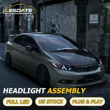 Red Devil Eye LED Headlights For Honda Civic Sedan 2012-2015 / Coupe 2012-2013