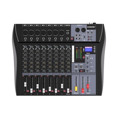G-MARK MR80S Audio Mixer Interface USB Bluetooth Mixing Console 8 Channel 48V Ph