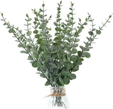 20Pcs Eucalyptus Stems Artificial Flowers, Fake Eucalyptus Leaves Stems, Plastic