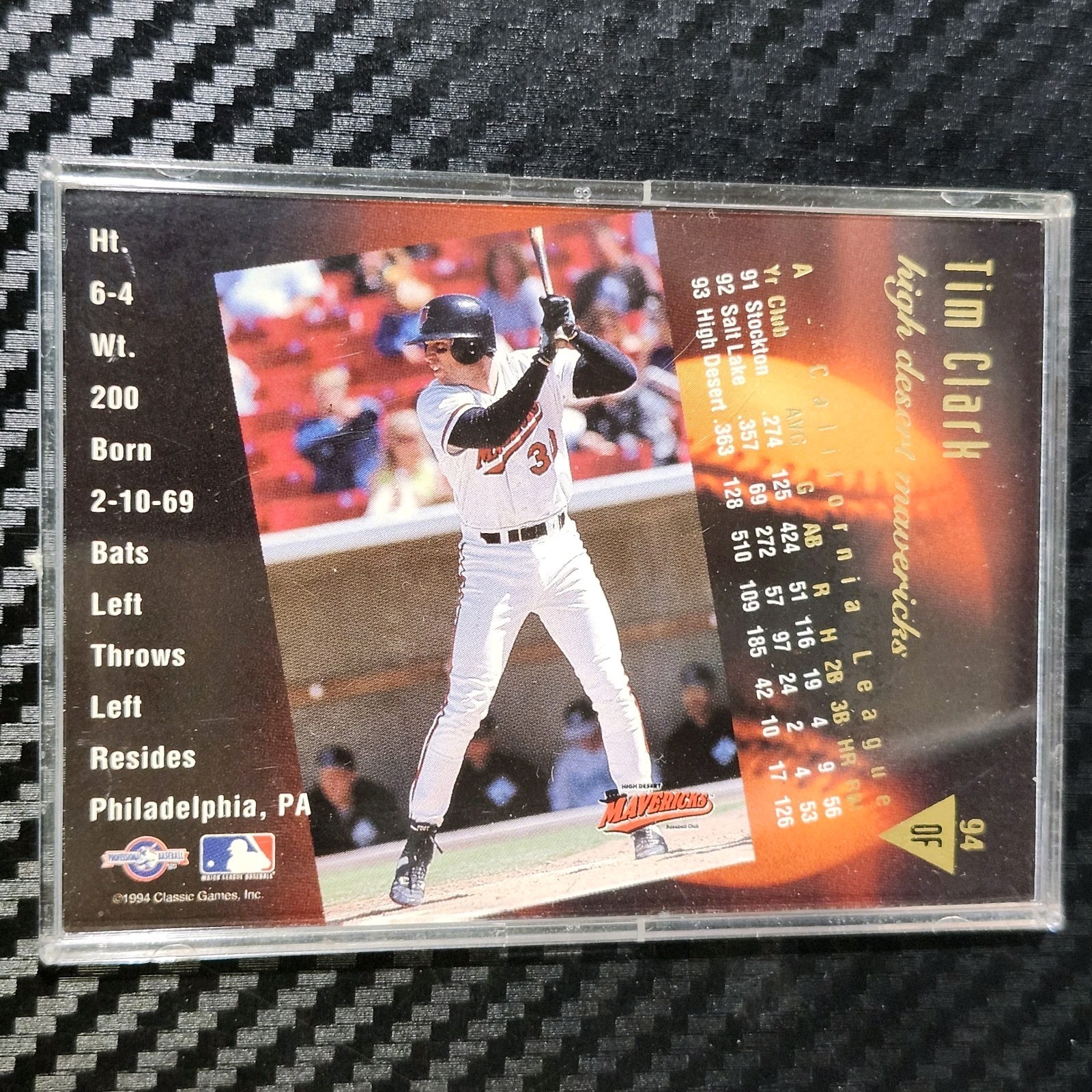 1994 Classic Best Gold Minor League - Tim Clark image 2