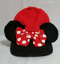 Minnie Mouse Disney Snapback Cap Hat Ears Red Black Original