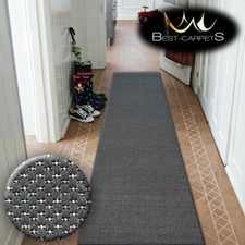 Runner Rugs SIZAL FLOORLUX black PLAIN modern Stairs Width 70,80,100,120cm LONG