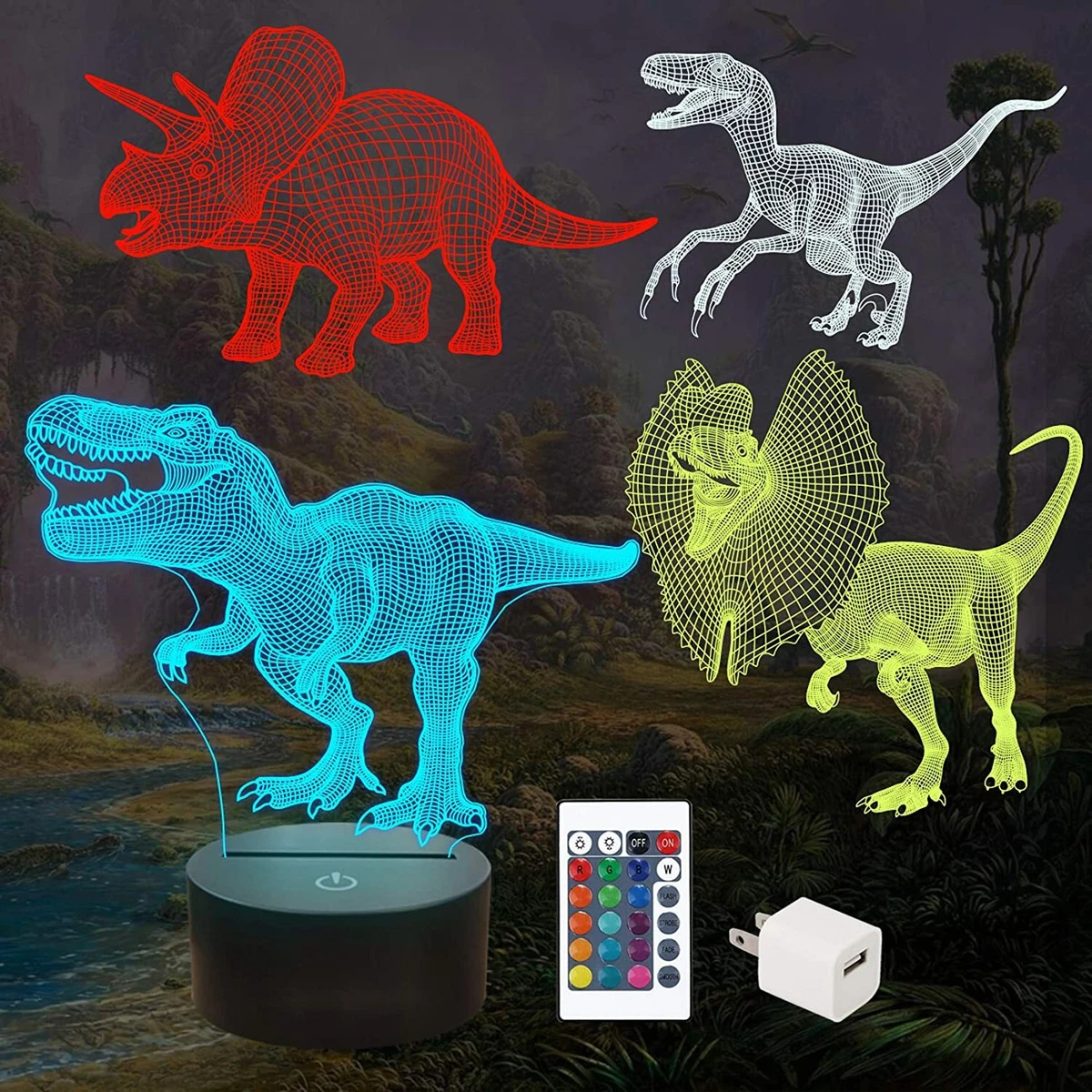 3d lamp on sale illusion dinosaur