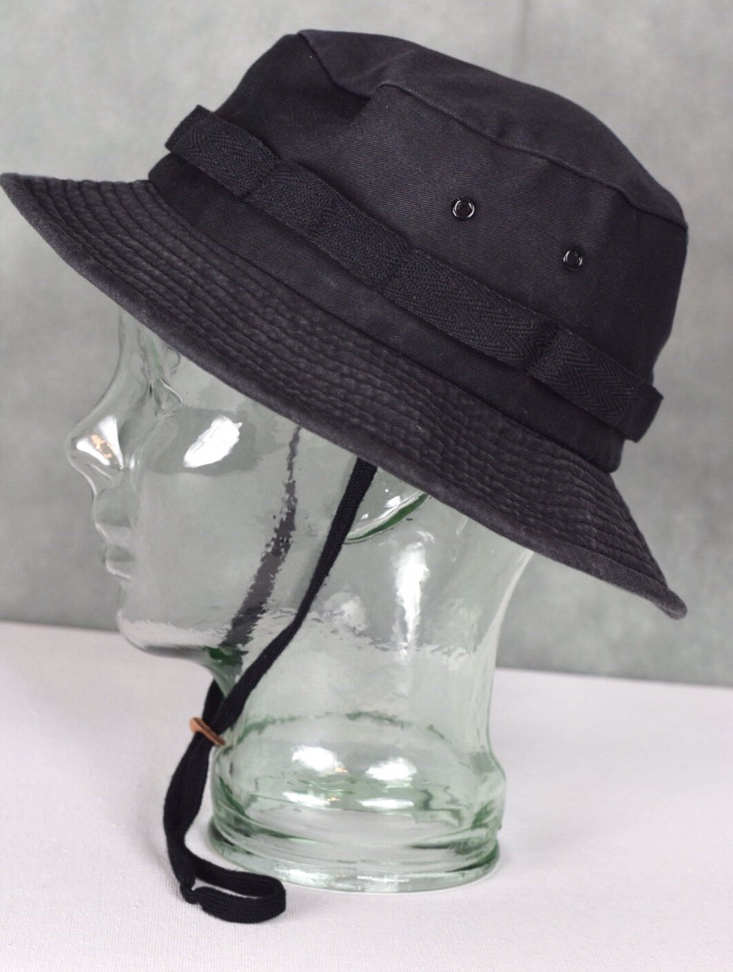 Vintage Black Military Mil Spec Hat Sun Hot Weather Type II Size Small