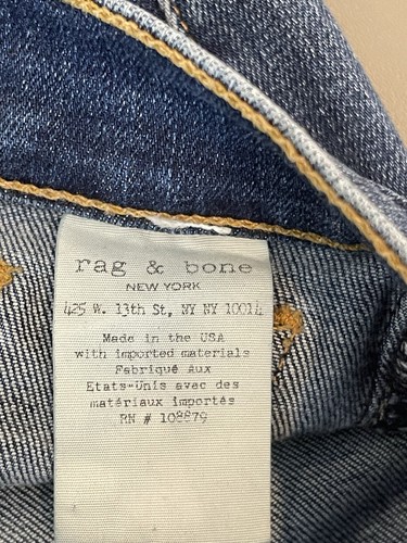 Rag & Bone Jeans Size 24 High Rise Skinny 10 Inch Capri Studded Blue Revolve - Picture 9 of 10