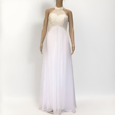 Wedding Dress - Halter Neck - Embellished Bodice - Recently Dry Cleaned S