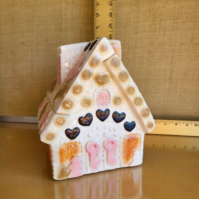 VTG Bahlsen Cookies Ceramic Gingerbread House Cookie Jar Sugar Shack Christmas a