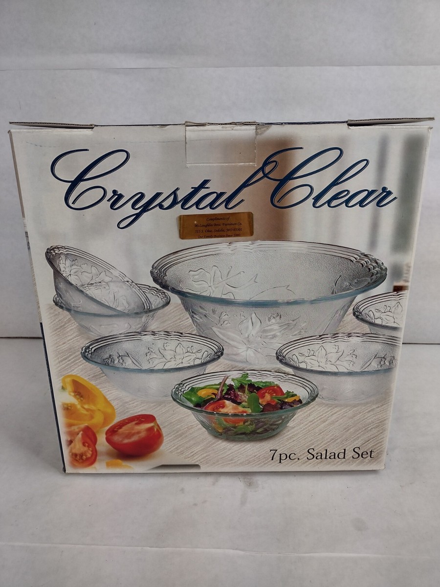 7 piece crystal clear Cassandra salad Bowl set | eBay