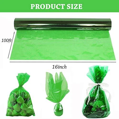 Christmas Green Cellophane Wrap Roll Translucent Green Cellophane Wrapping Pa
