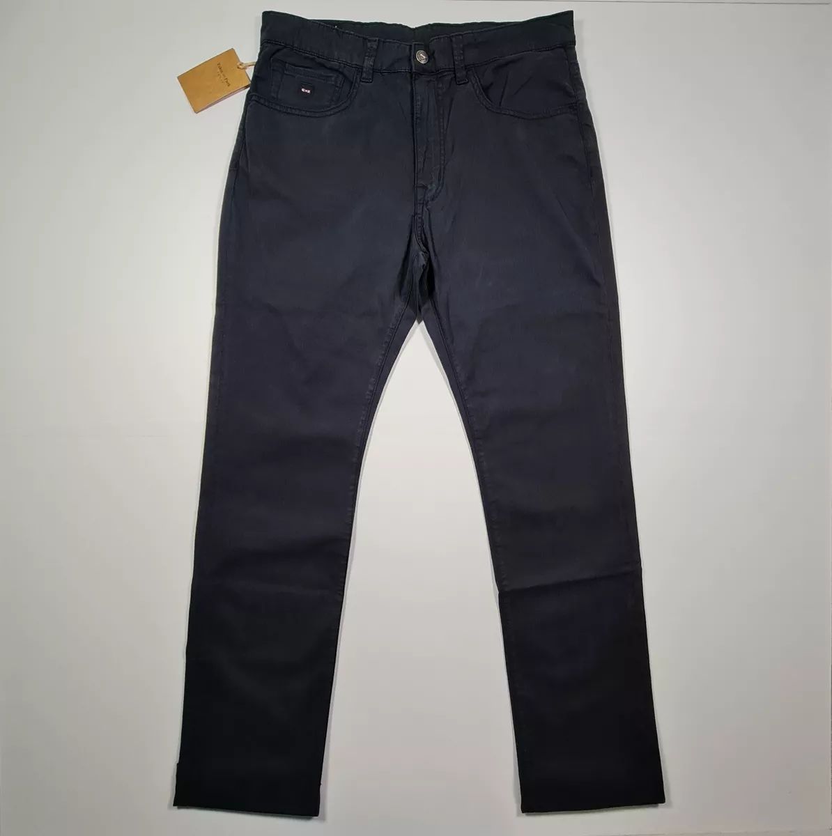 Eden Park Mens Chino Trousers W32 L34 Navy Blue Regular Fit Pants