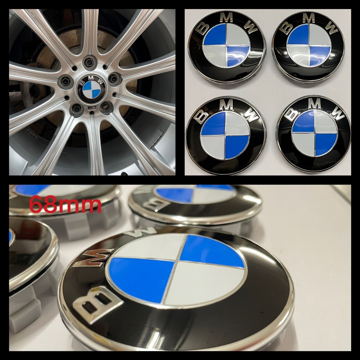 4x BMW Nabendeckel NEU Weiß/Blau 68mm 36136783536 | eBay