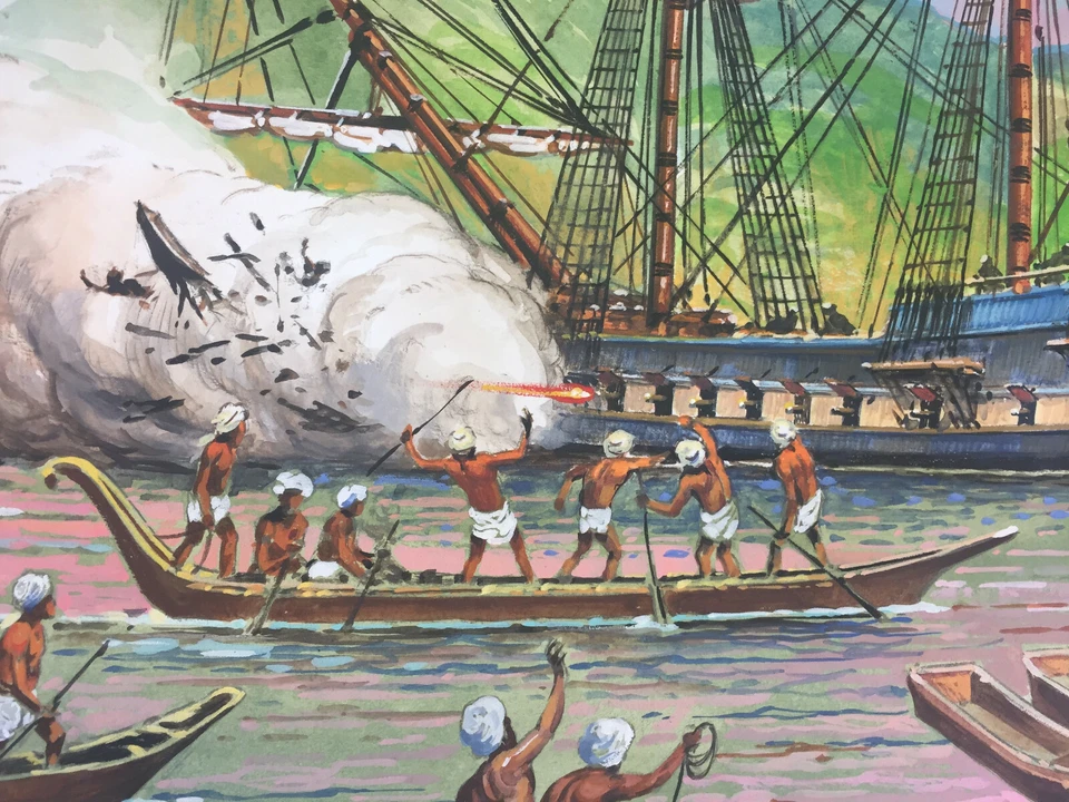 Originalzeichnung Firuz Askin 42 x 60 cm. Unveröffentlicht Sehr schön Seepiraten - Bild 2 von 4