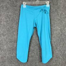 Stretch Capris Pants Adjustable Waist Turquoise No Readable Tag Ck Measurements