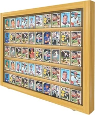 Trading Card Display Case USA 50 Ungraded Sport Top Loader Wood Pokemon Cabinet