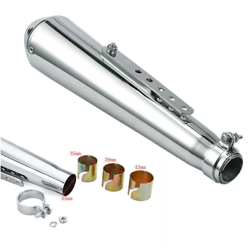2 хромированных глушителя выхлопной системы в стиле мегафона длиной 17,5 дюйма для чоппера поплавка на заказ - Изображение 3 из 4