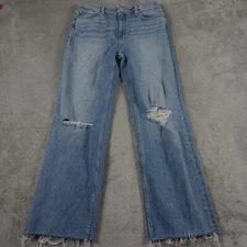 Hudson Jeans Womens 28 Blue Denim High Rise Straight Distressed Frayed