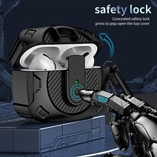 For AirPods 4/3/2 Gen Pro 2 Case Heavy Duty Armor Protective Cover  Secure Lock