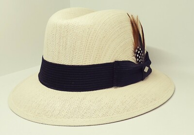 Mens Classic Khaki lowrider center crease  hat fedora Derby 
