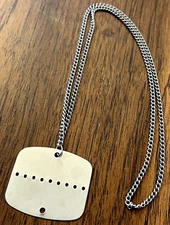 French Army Dog Tags Chain Blank Unused Military Issued 1966 ID Plates Set Of 30