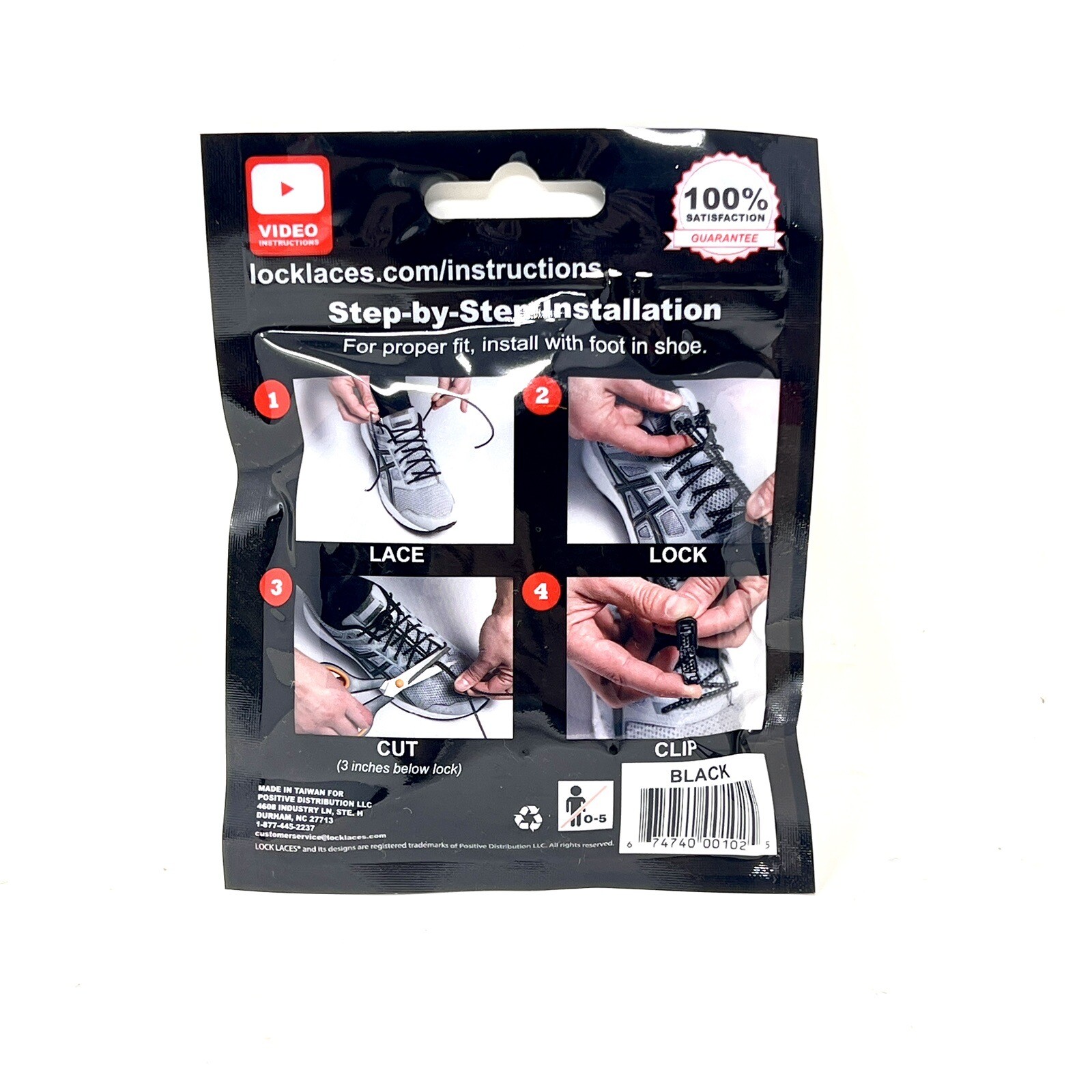 Lock Laces Original Elastic No-Tie Laces New Comfort One Size Water Resistant