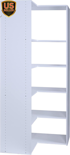 Closet System Corner Storage Kit, with Hanging Rod and All Hardware Kits, Adj...