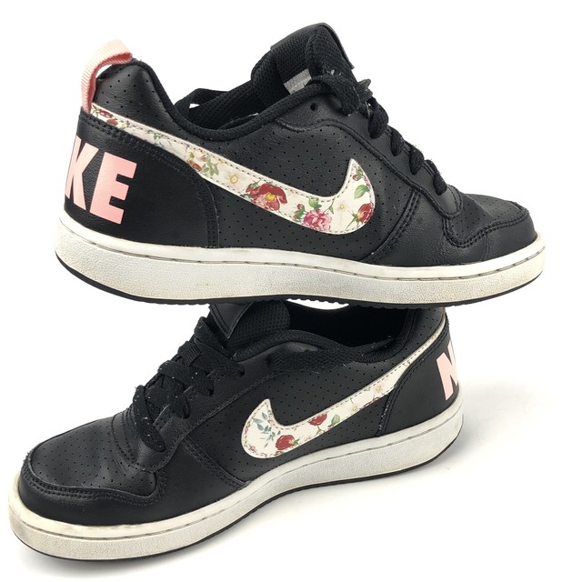 Nike Court Borough Low VF Black/floral Shoes Girls Size 6y Black White Sh1  for sale online | eBay
