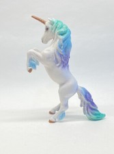 Fantasy Unicorn Figure White Green Purple Horse Glitter 6" Standing Up Horse