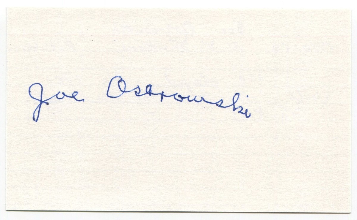 Joe Ostrowski Signed 3x5 Index Card Autographed MLB Baseball New