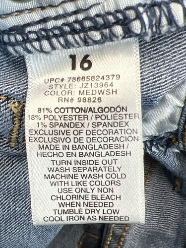 Jordache Girls Bootcut Jeans Size 16 Medium Wash Denim Classic Fit - Picture 3 of 6