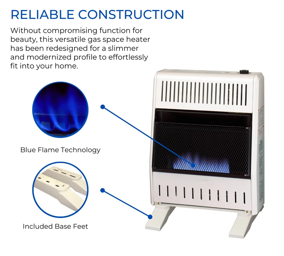 ProCom Natural Gas Ventless Blue Flame Heater, 20K BTU, Manual, MN200HBA-B - Image 4 of 4
