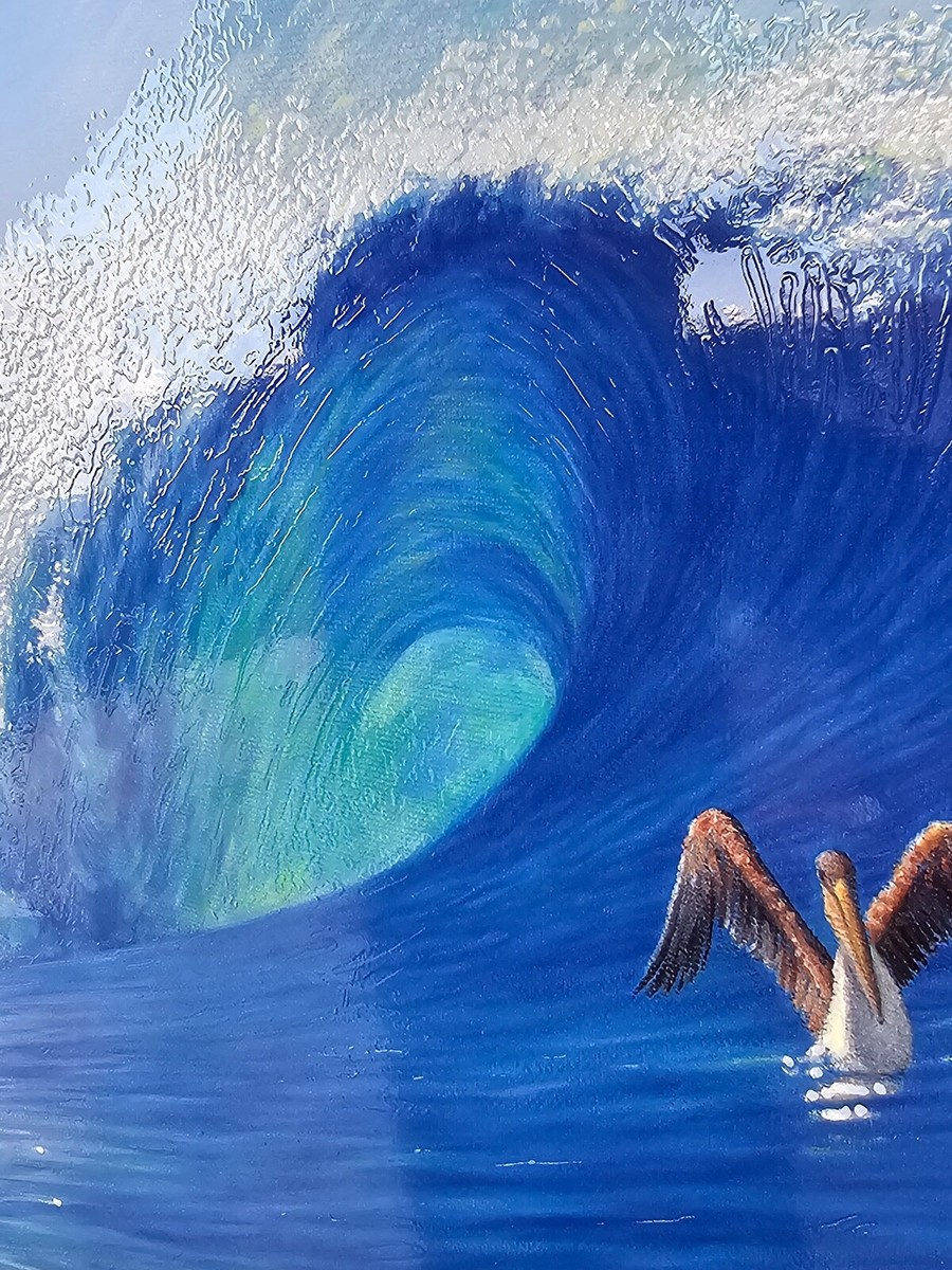 Dolphin Art Under the Waves 2 Dolphins Pelican hand signed #d