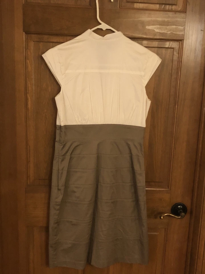 Max и Cleo бежевый и белый платье без рукавов размер 6 - Изображение 3 из 3