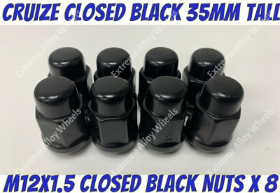 Black Alloy Wheel Nuts x 8 m12x1.5 Ford Activa B max Bantum Capri Cortina