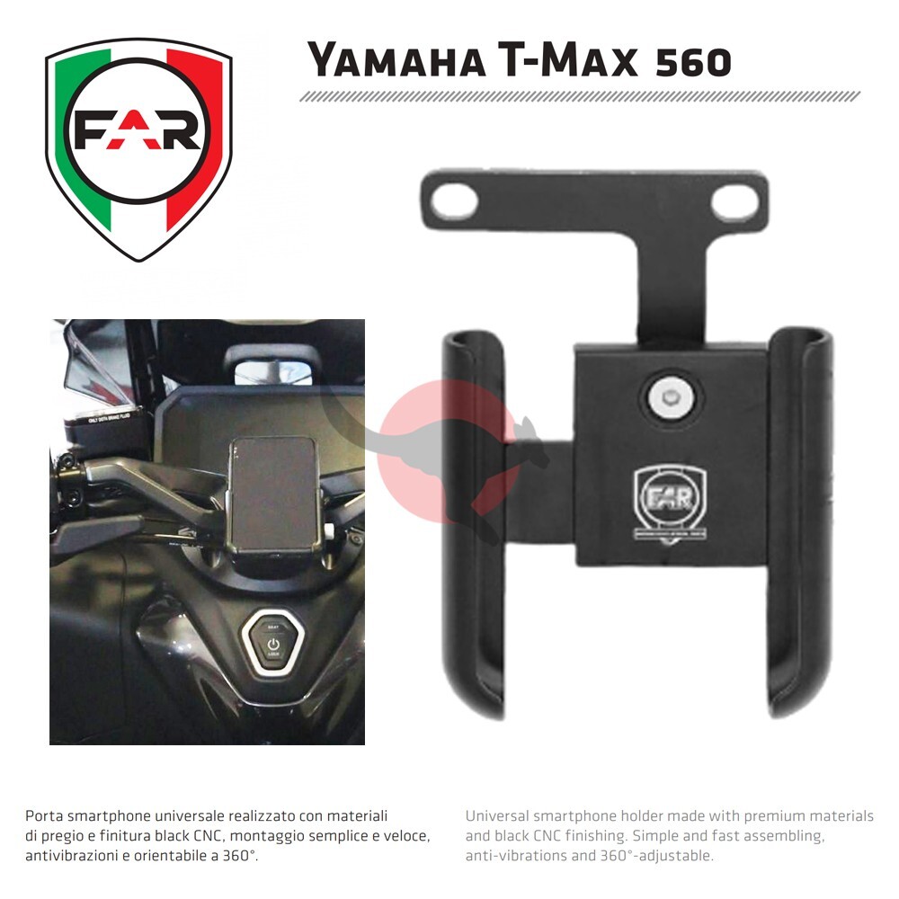 Phone Smartphone Holder Support [FAR] Yamaha T-MAX 560 (2022-2023