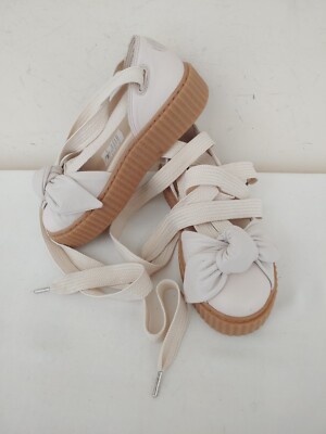 NWOB PUMA FENTY Beige Leather,Giant Bow Women's Sandals