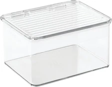 Recycled Plastic Pantry and Freezer Organizer Bin in Clear, 6.75 Inch x 5.75 Inc