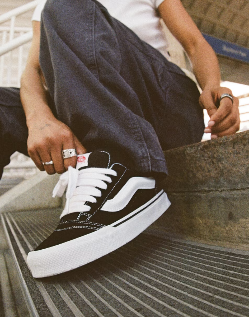 VANS knu skool \"black/white\" スニーカー Vans Knu Skool Black & White Skate Shoes | Zumiez